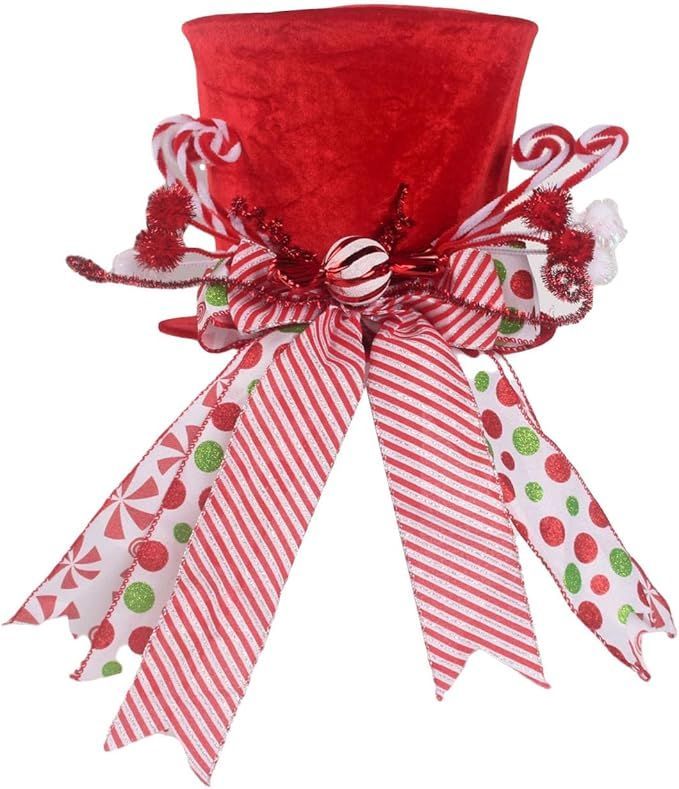 Christmas Tree Topper Hat Velvet Xmas Hat Desktop Decorations for Holiday