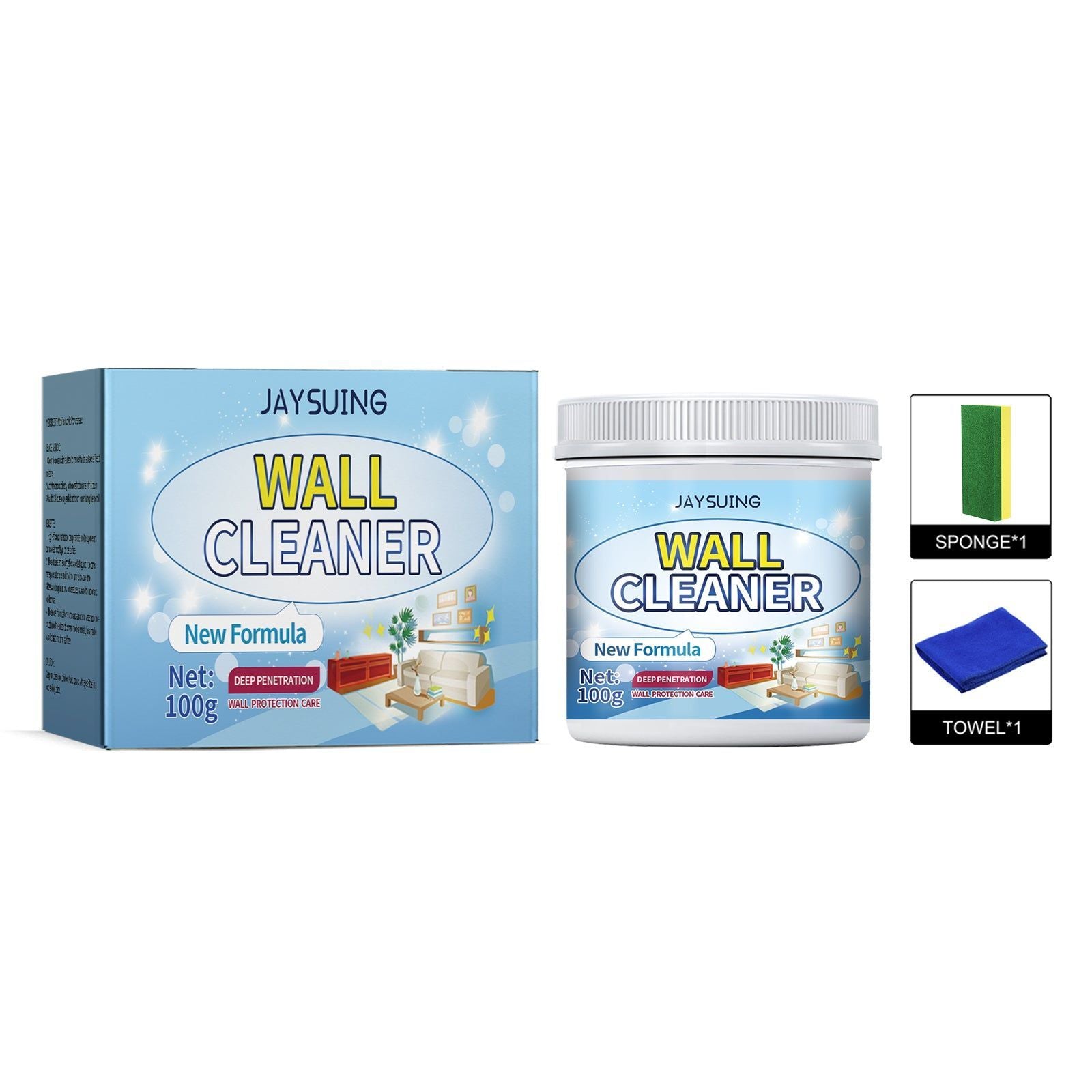 Mildew Resistant Wall Repair Paste, Easy Graffiti & Stain Removal, Renovate & Refresh ,1set