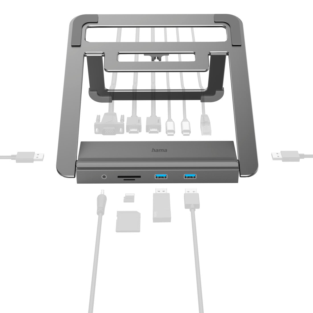 Hama 200106 12In1 Usb Docking Station/Notebook Stand