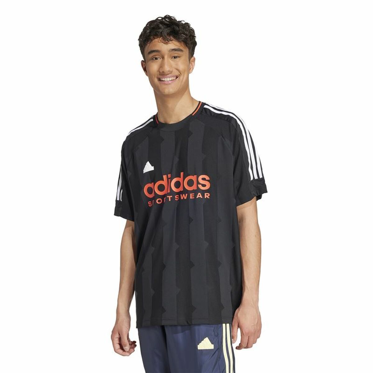 Men’s Short Sleeve T-Shirt Adidas House Of Tiro Jacquard Jersey Black