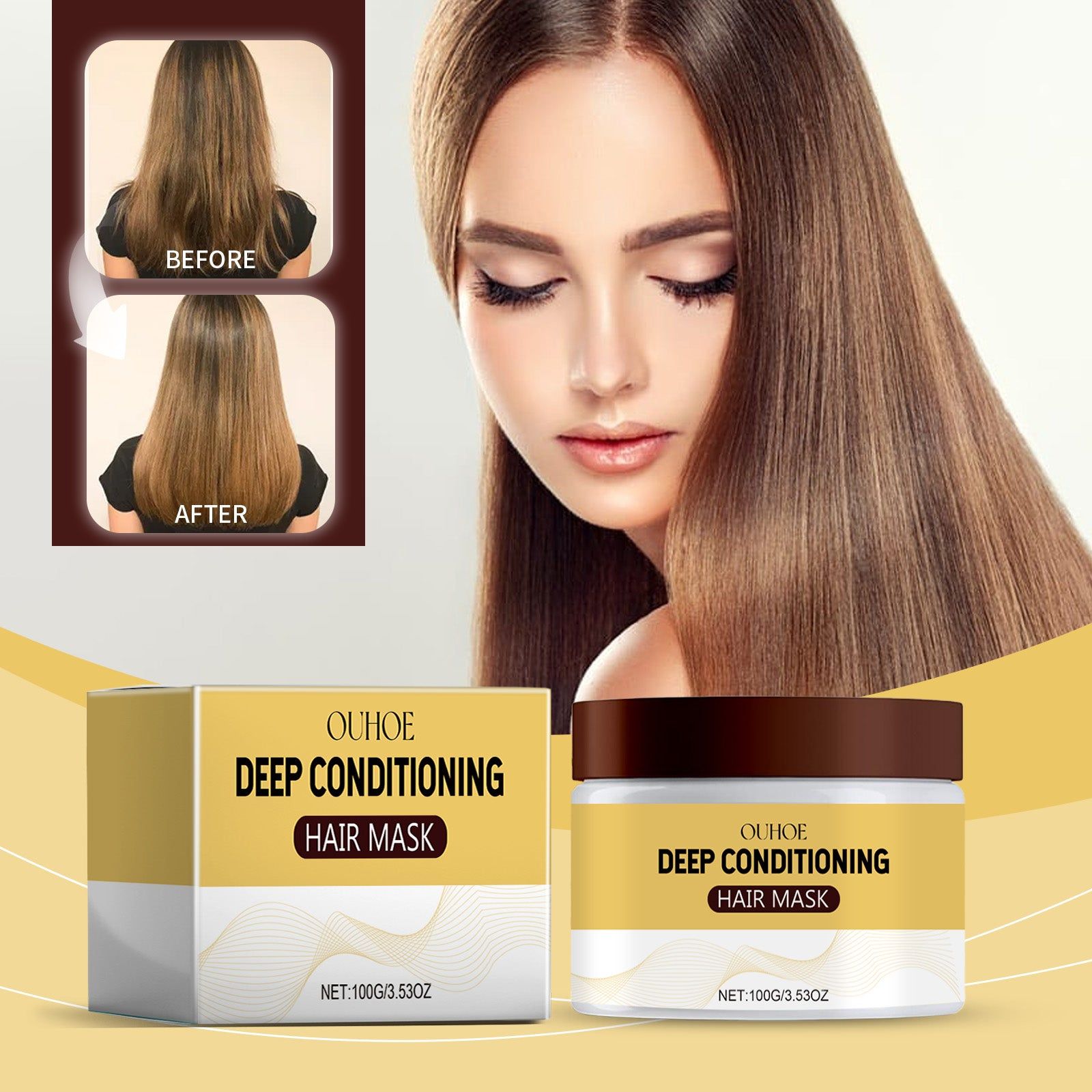 Collagen Hair Mask for Deep Repair, Nourishing Hair Care for Dry Frizzy Hair ,100g