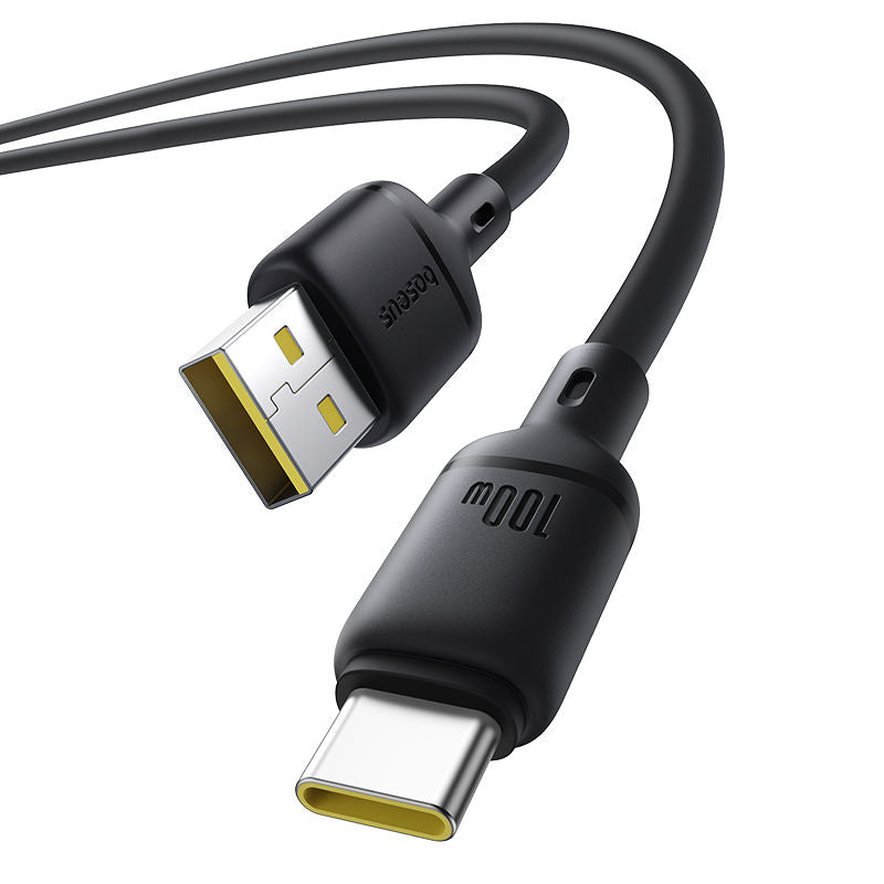 Baseus Silky Series 100W Fast Charging Cable USB to Type-C, 2 m, Cluster Black