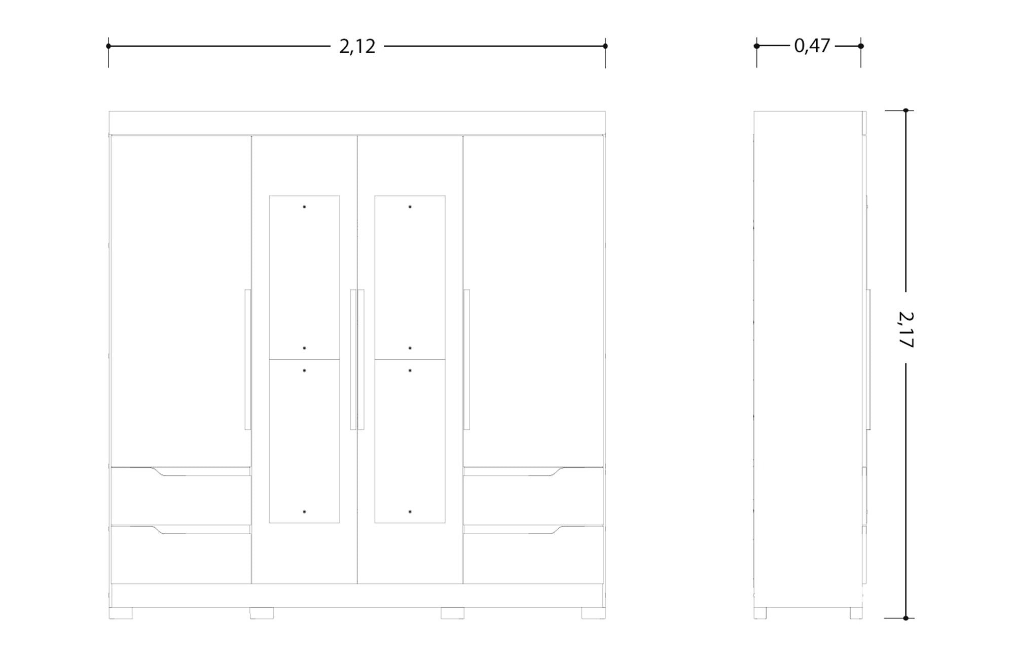 Vivacce 4 Door Wardrobe