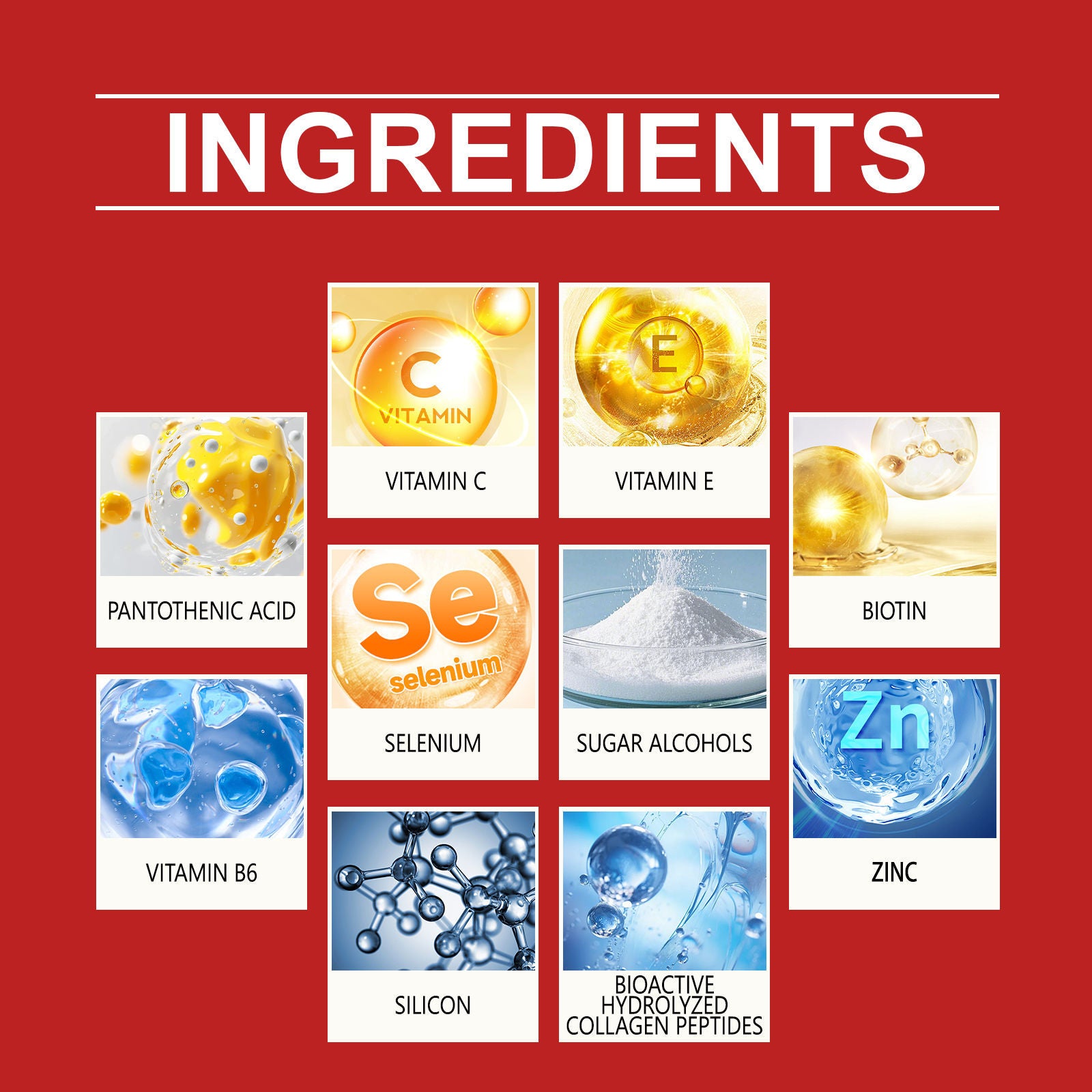 Boost Hair Growth with Collagen Gummies, Stronger Thicker Hair, Skin & Nails ,30 gummies