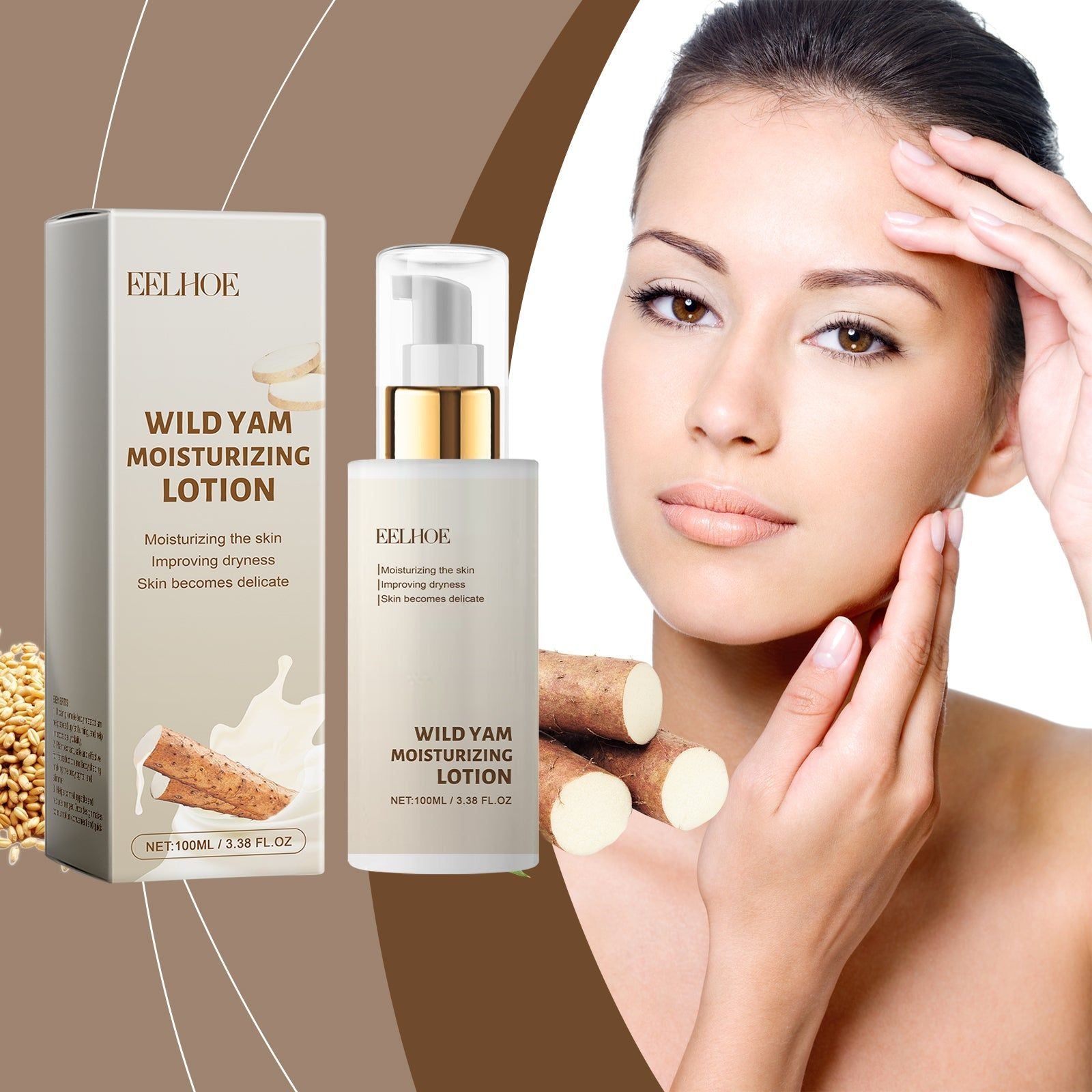Wild Yam Skin Care Lotion, Anti-Aging, Hydrating, Non-Greasy, Natural Beauty ,100ml
