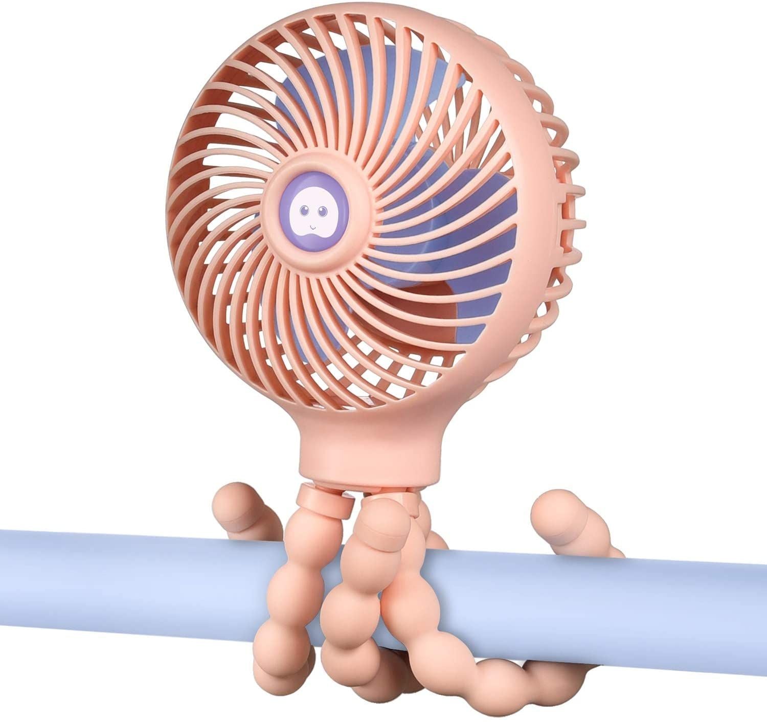Mini Handheld Baby Stroller Fan Rechargeable Octopus Cooling Stand Fan