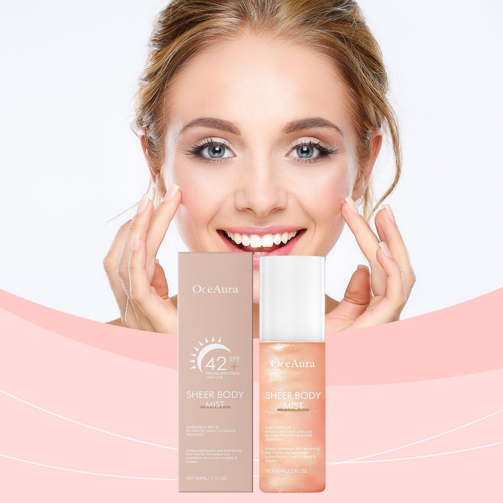 Body Protection Spray, UV Water & Sweat Resistant, Refreshing Non-Sticky Sunscreen ,60ml