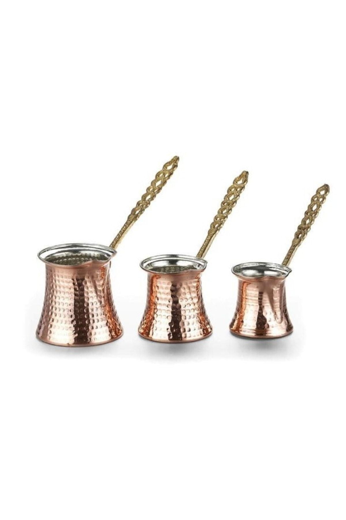 Turkish Coffee Pot Set of 3 Copper