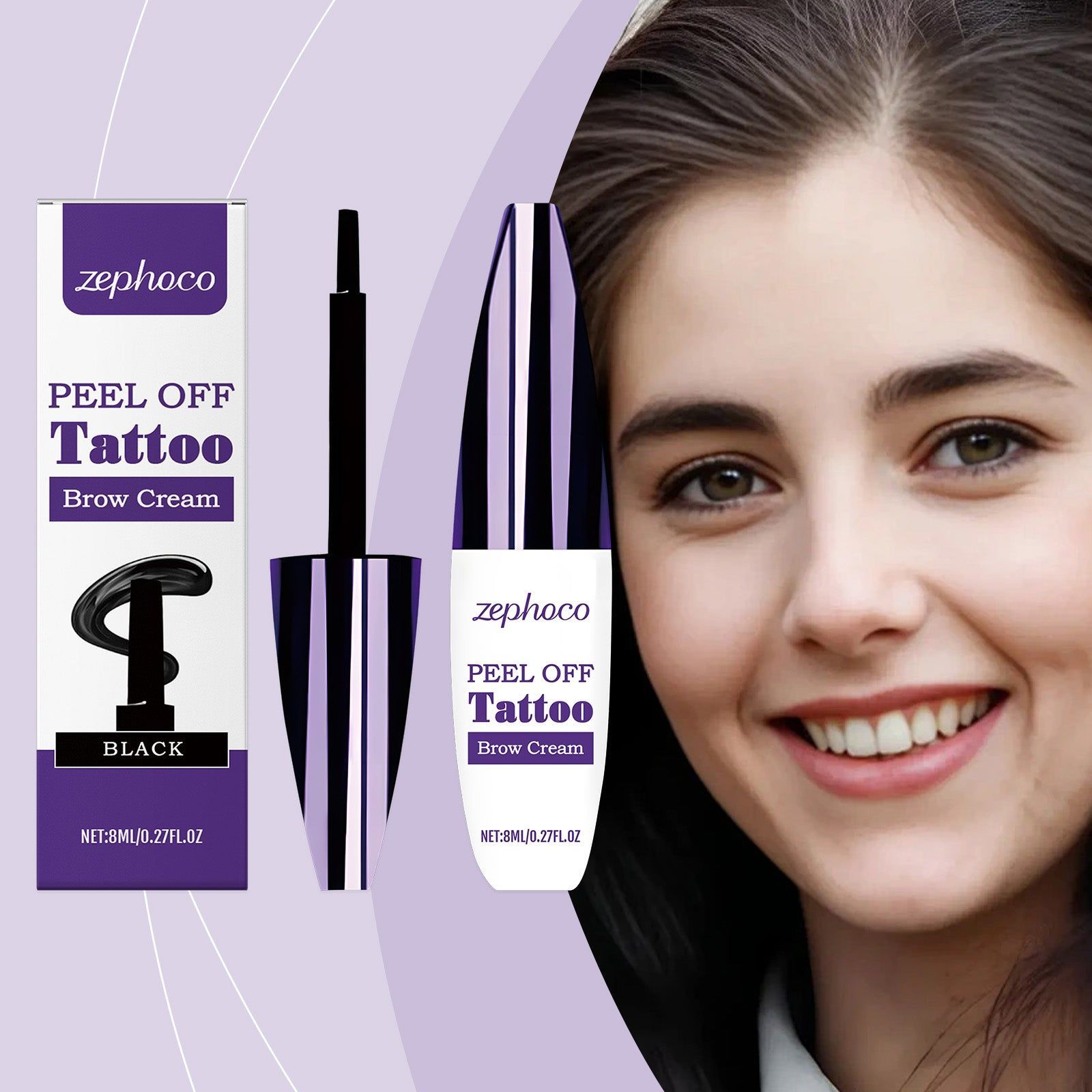Liquid Eyebrow Pencil, Natural Flow, Long-Lasting, Smudge-Proof, Easy Application ,8ml