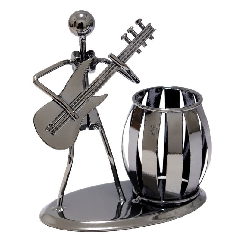 Musician Pattern Pen Holder Iron Art Music Figure Desktop Organizer Home Decoration