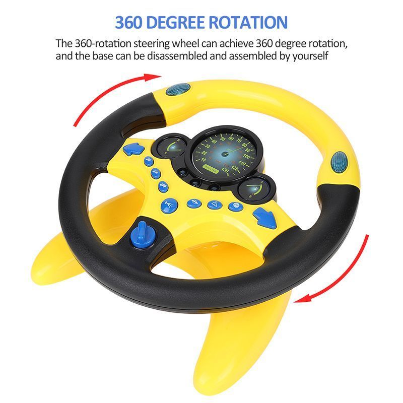 Steering Wheel Toy Simulation Driving Controller With Music Lights Kids Gift