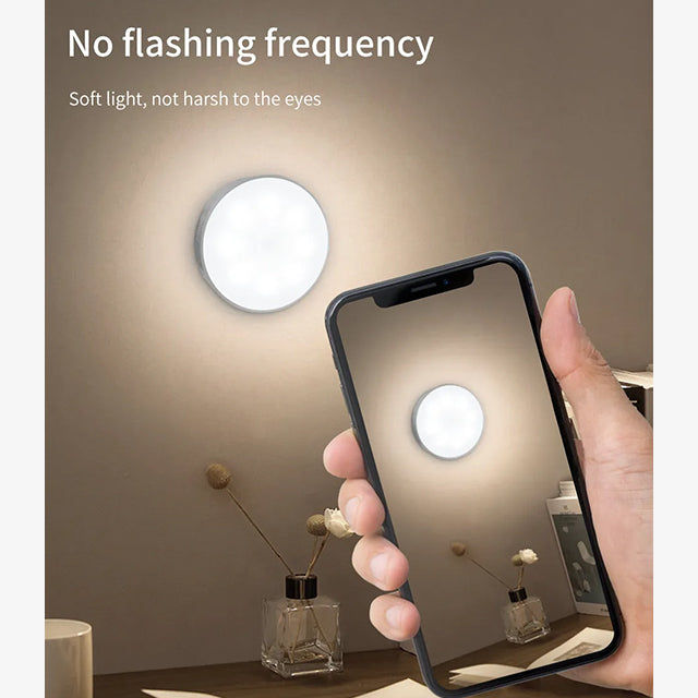 LED Motion Sensor Night Light with 2 Color Modes - USB Rechargeable Indoor Lighting for Home, Bedroom, Hallway