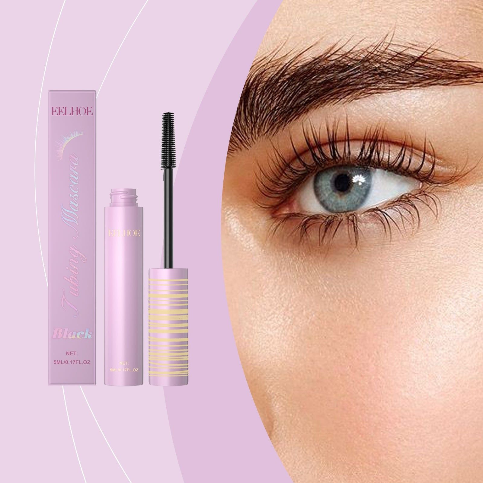 Black Mascara, Natural Eye Makeup, Long-Lasting, Smudge-Proof, Perfect Curl ,5ml