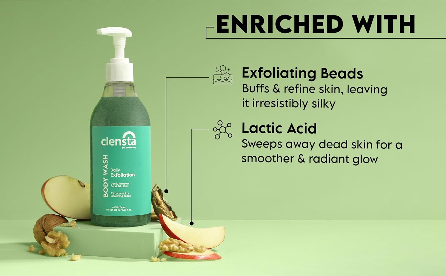 Clensta Body Wash Exfoliate 275 ml