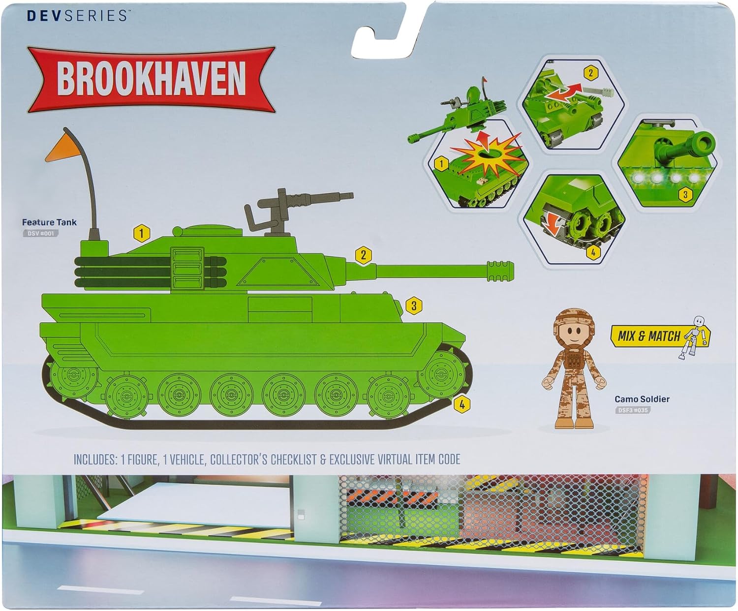 DevSeries Brookhaven Feature Tank - 7.5-Inch Vehicle with Lights