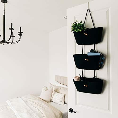 3 Tiers Cotton Rope Woven Wall Hanging Storage Basket Over The Door Hanging Organizer