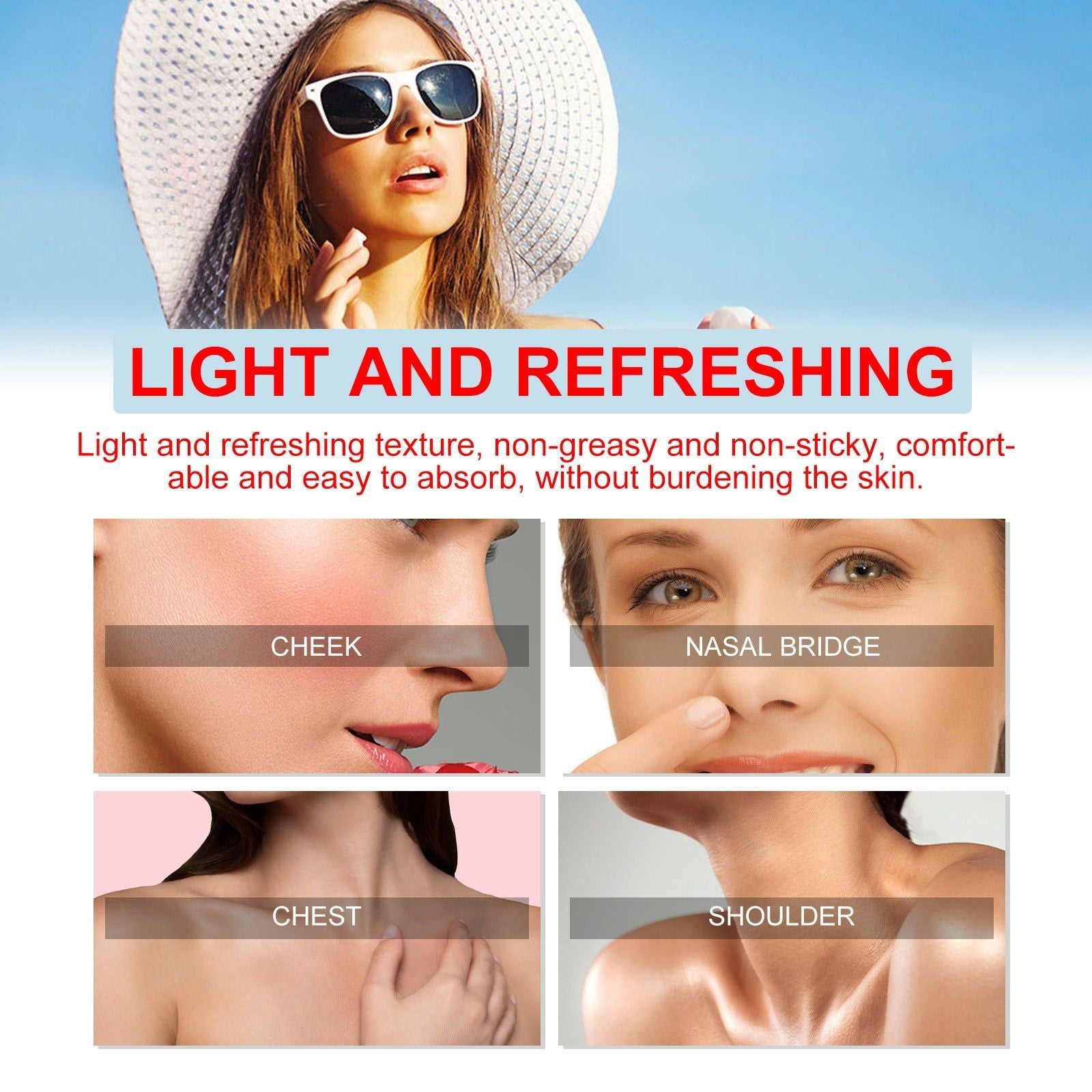 Cotton Protective Rod, Refreshing UV Sunblock, Non-Greasy, Skin-Friendly ,20g