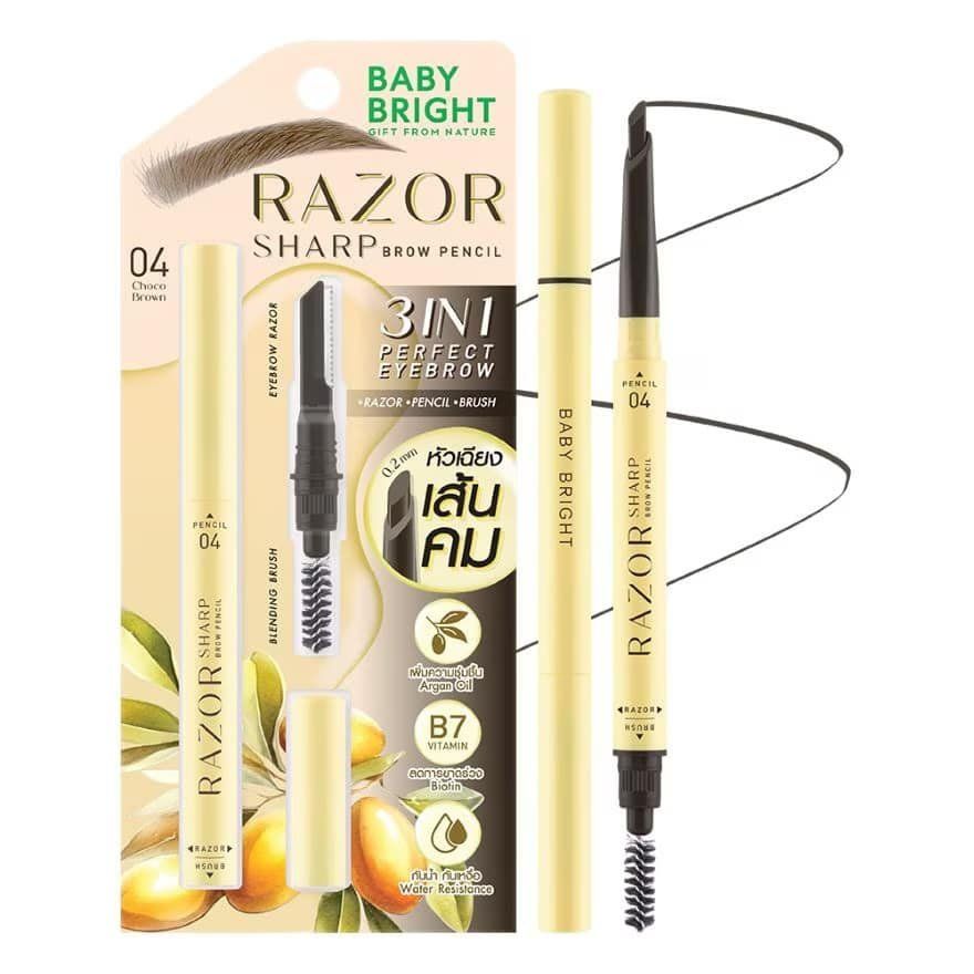 Razor Sharp Brow Pencil 0.15g Baby Bright (M) #04 Choco Brown