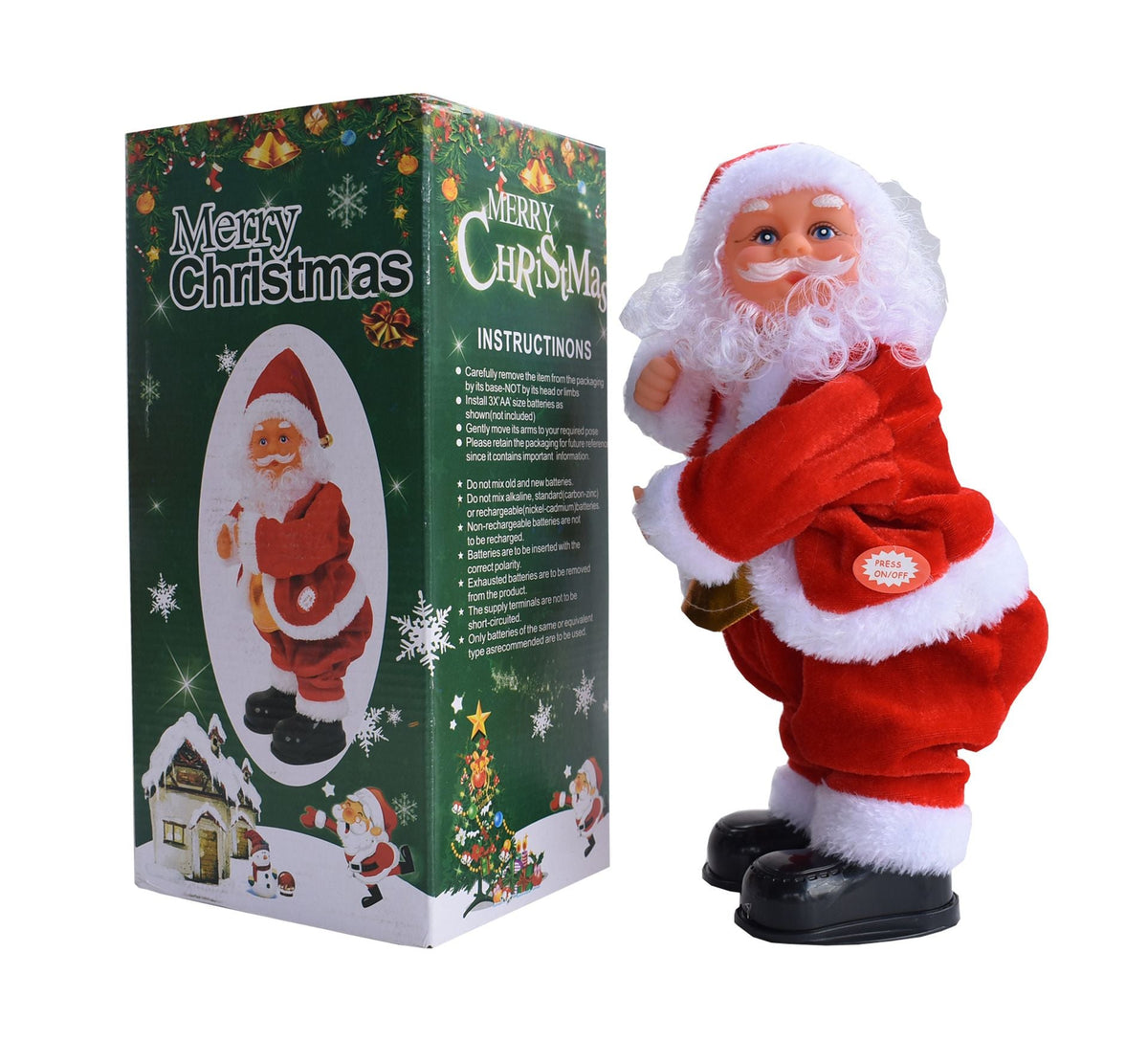 Electric Christmas Santa Claus Toy Hip Shaking Dancing Xmas Santa Dolls Kids Gift