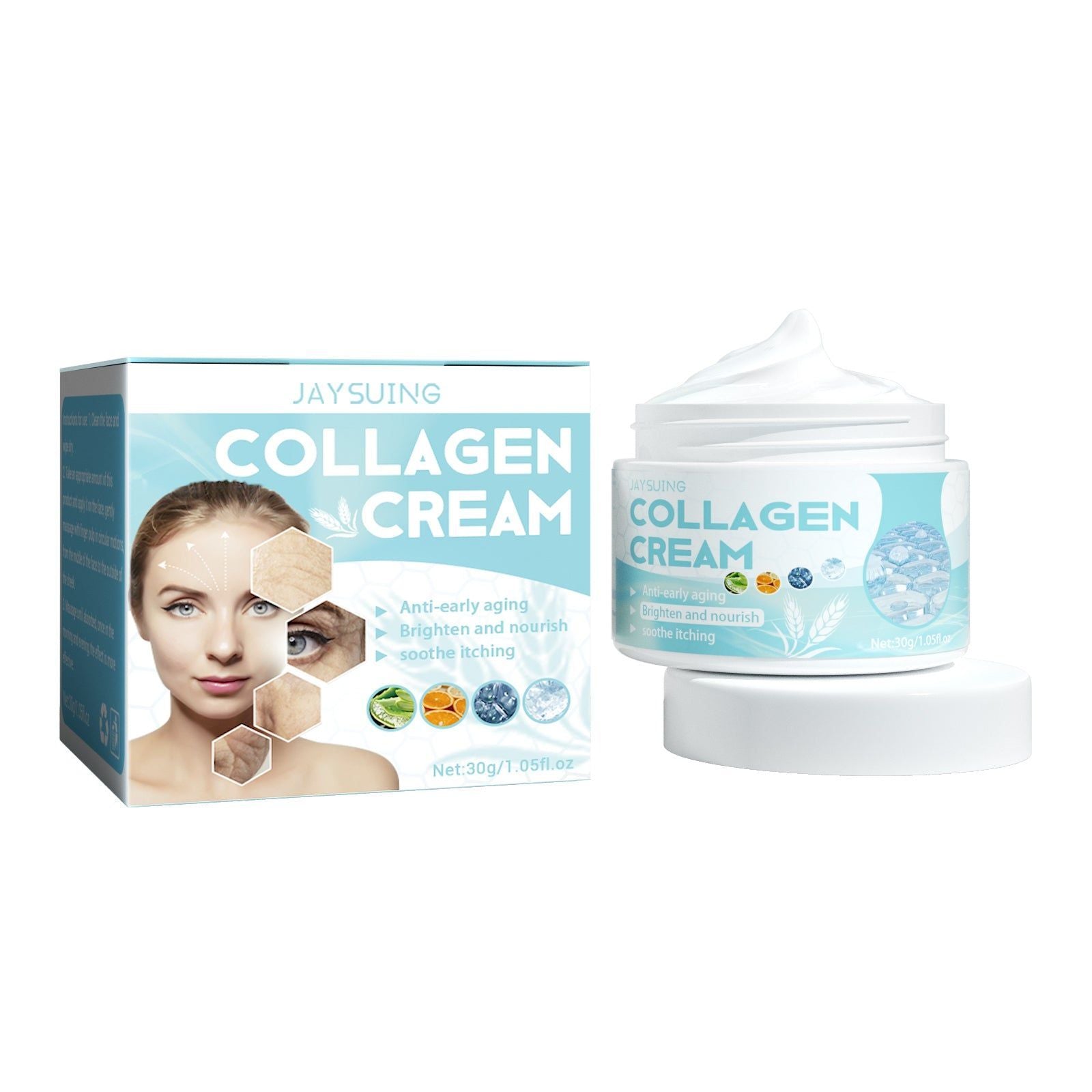 Collagen Cream, Firming Anti-Aging Moisturizer, Hydrating Skin Glow ,30g