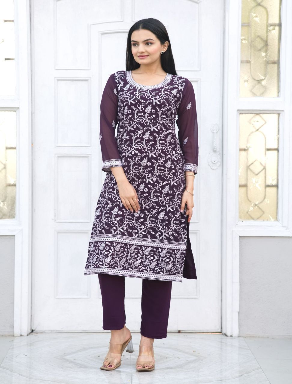 Fab Zone Women’s Designer Embroidered Kurti Suit With Heavy Work