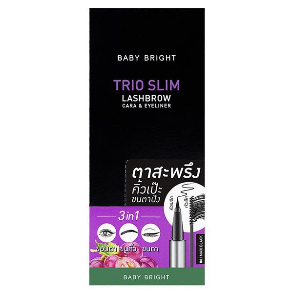 تريو سليم لاشبرو كارا آند آيلاينر 2 جرام + 0.5 مل بيبي برايت (M) #01 ماكسي بلاك