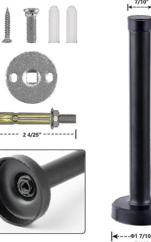 Brushed Stainless Steel Wall Mount Door Stopper With Soft Rubber Bumper
