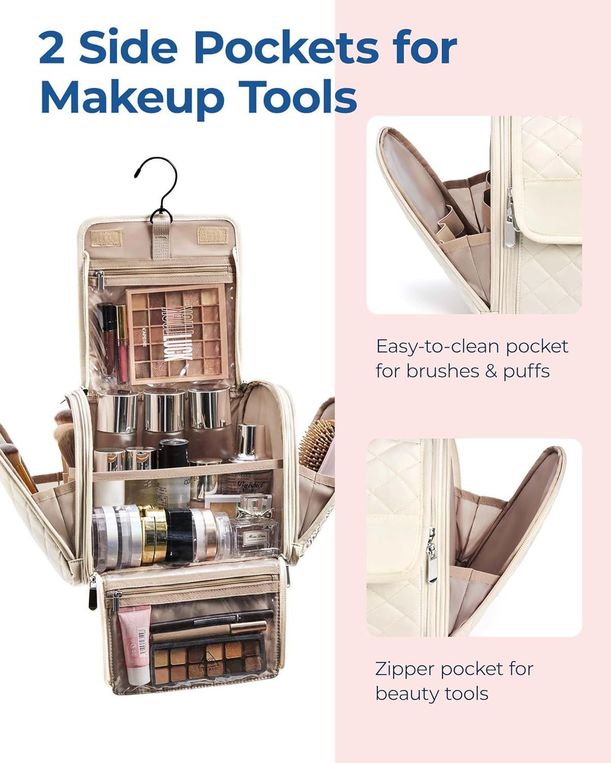 Makeup Bag Large Capacity Portable Organizer Travel Case for Toiletries Cosmetics