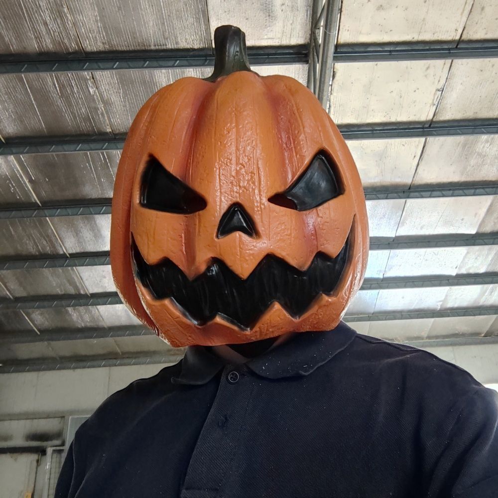 Pumpkin Devil Mask Halloween Horror Costume Headdress Carnival Party Dress Up Props