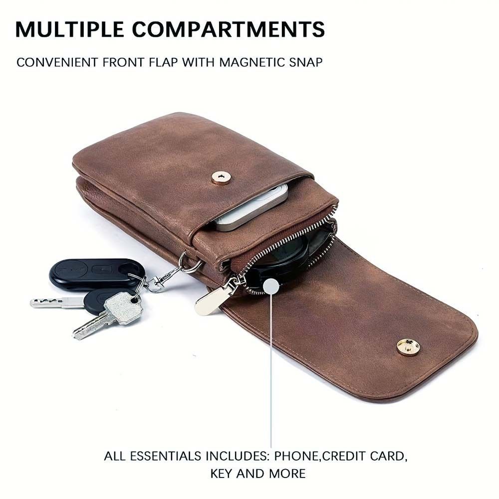 Mini Phone Bag Small PU Leather Crossbody Bag Cell Phone Bag Wallet Purses for Women