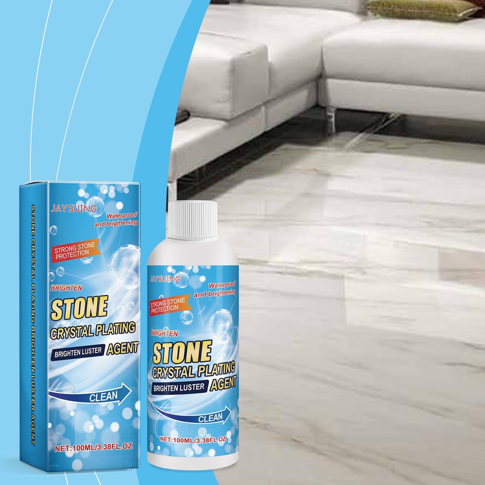 Revitalize Your Stone with Crystal Plating, Scratch Repair, Stain Remover, Waterproof Sealant ,100ml