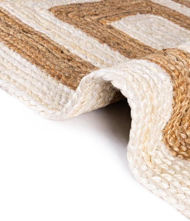 Oval Jute Rug with Contrast Border | Handmade Natural Fiber Area Rug (Multi-Color Border Options)
