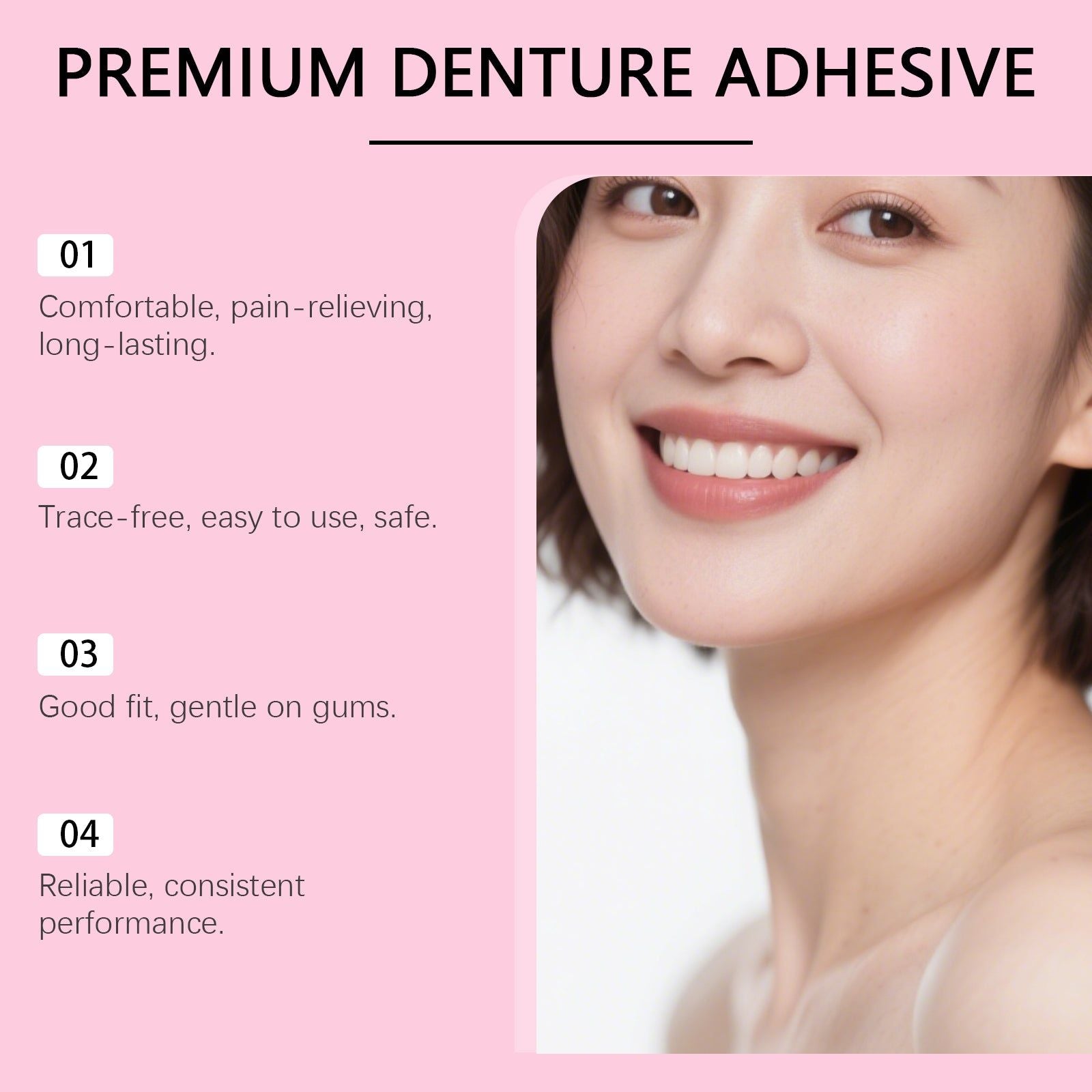 Denture Bonding Adhesive, Long-Lasting, Comfortable Fit, Gum Relief ,30g
