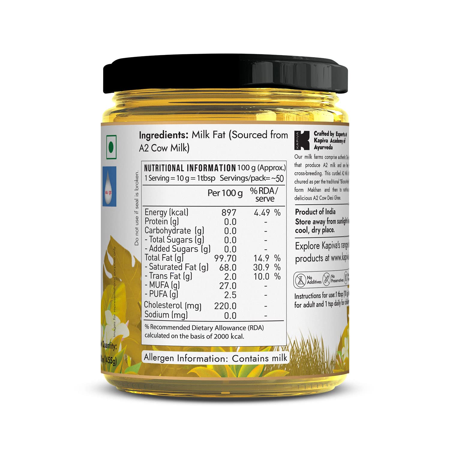 Kapiva A2 Cow Desi Ghee 500ml Buy One Get One