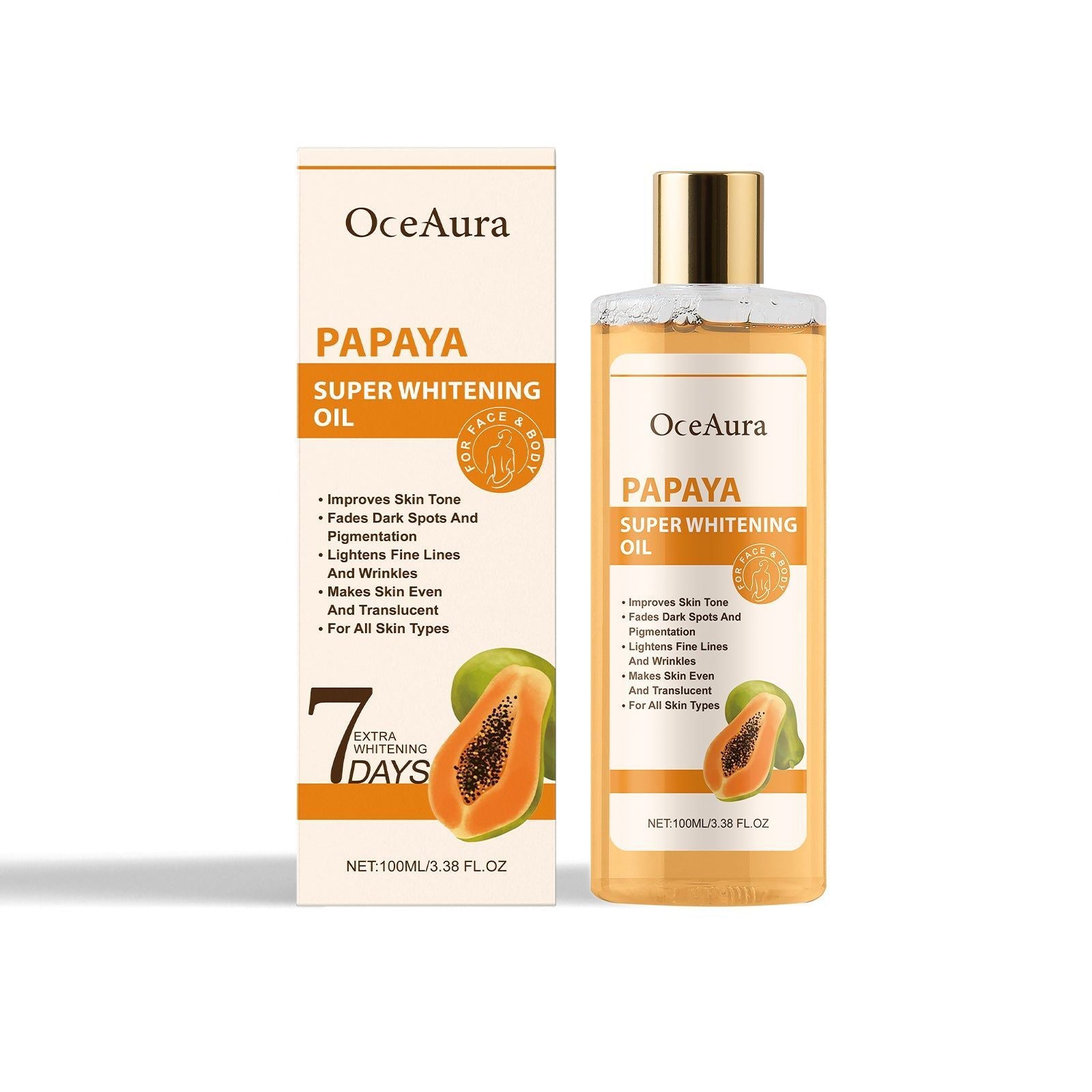 7 Day Body Care Oil, Deep Moisturizer, Natural Skin Brightening, Hydrating Massage Essential ,100ml