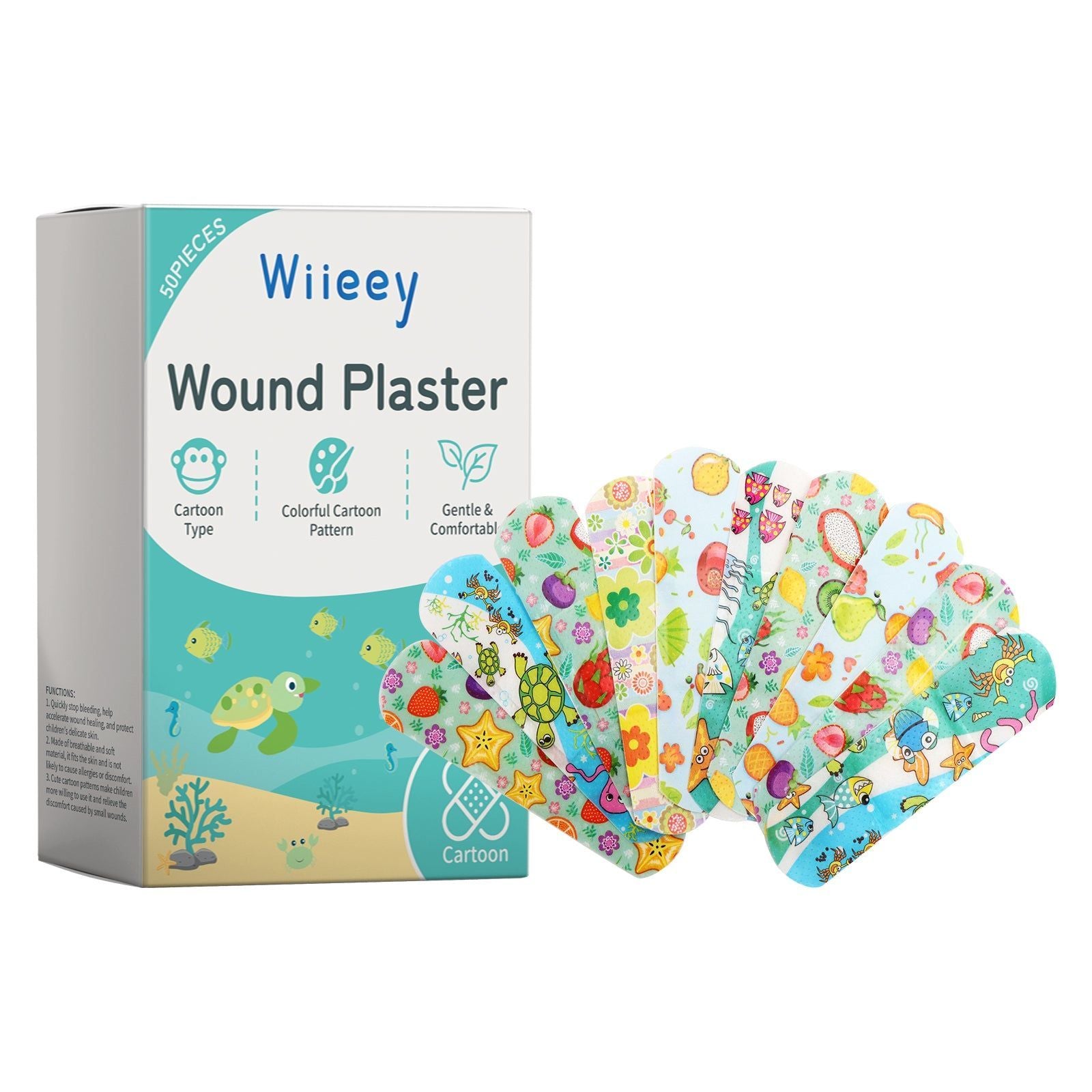 Kids Waterproof Band-Aid, Soft Breathable Cartoon Wound Care, Body Care ,50pieces