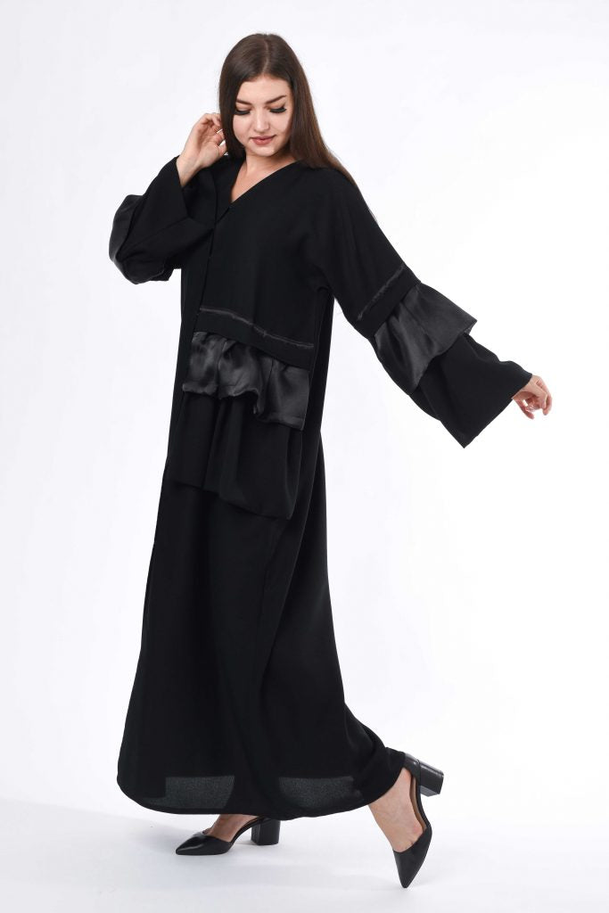 MOiSTREET Black Hem Detail Abaya