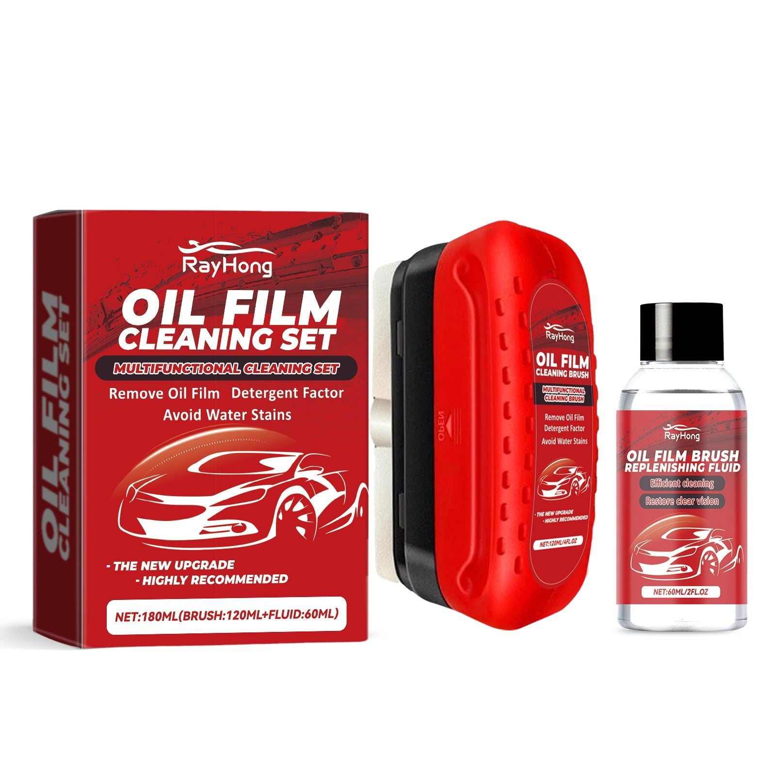 Crystal Clear Glass Cleaner Set, Anti-Rain, UV Protection, Car Window Cleaning ,1set