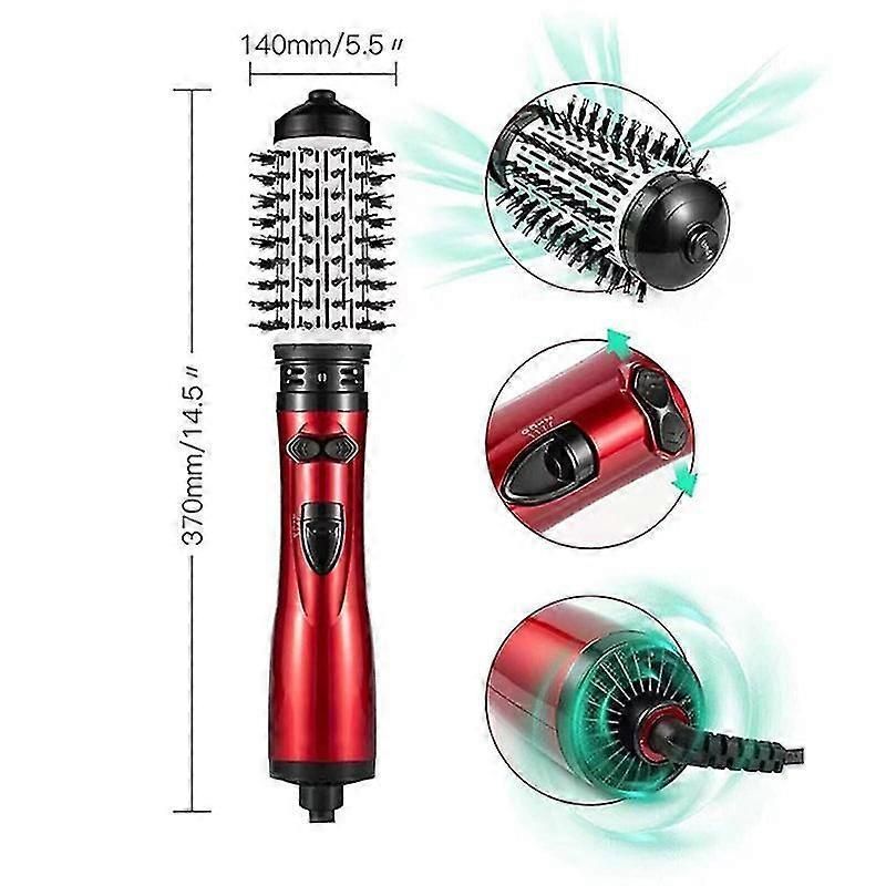 3-in-1 Hot Air Styler & 360° Rotating Hair Dryer - Curling & Straightening Brush with Ionic Technology for Frizz Control