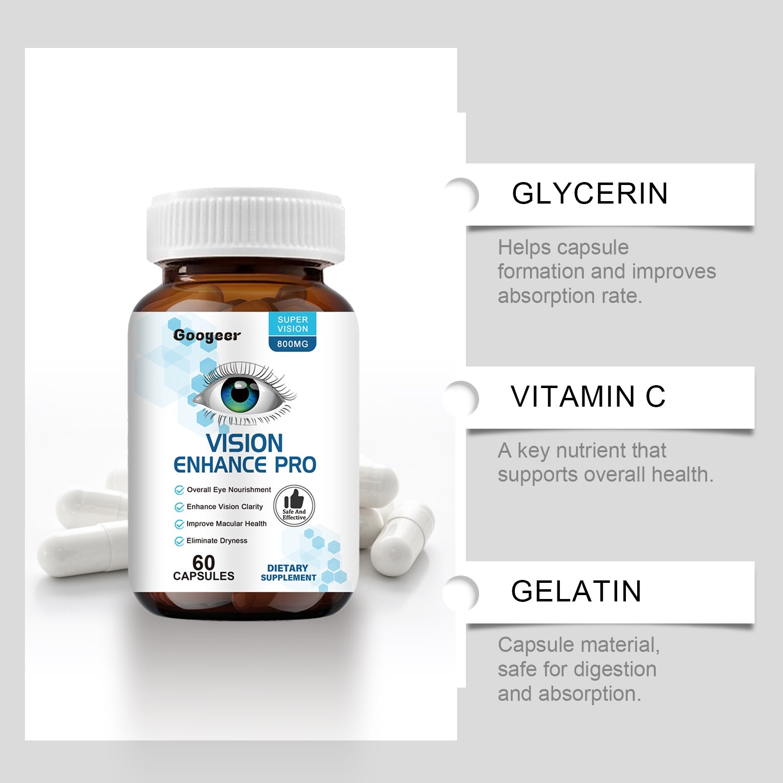 Boost Your Body Care with Vitamin C Capsules, Enhance Vitality, Support Immunity ,60 capsules
