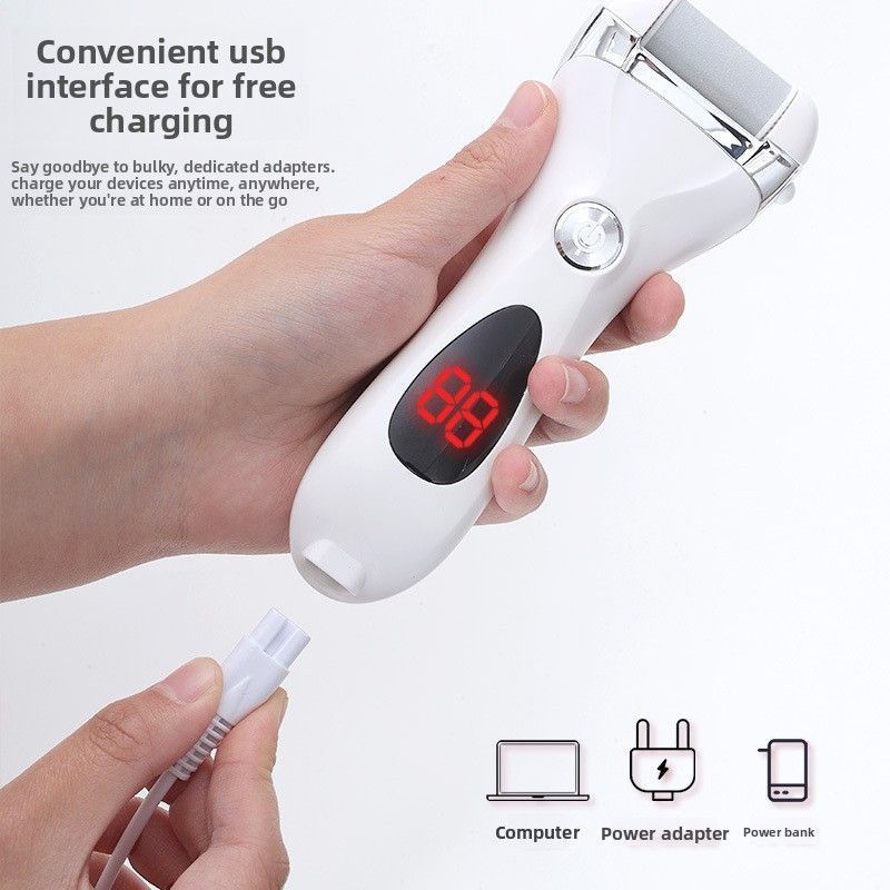 USB Rechargeable Electric Foot Callus Remover White