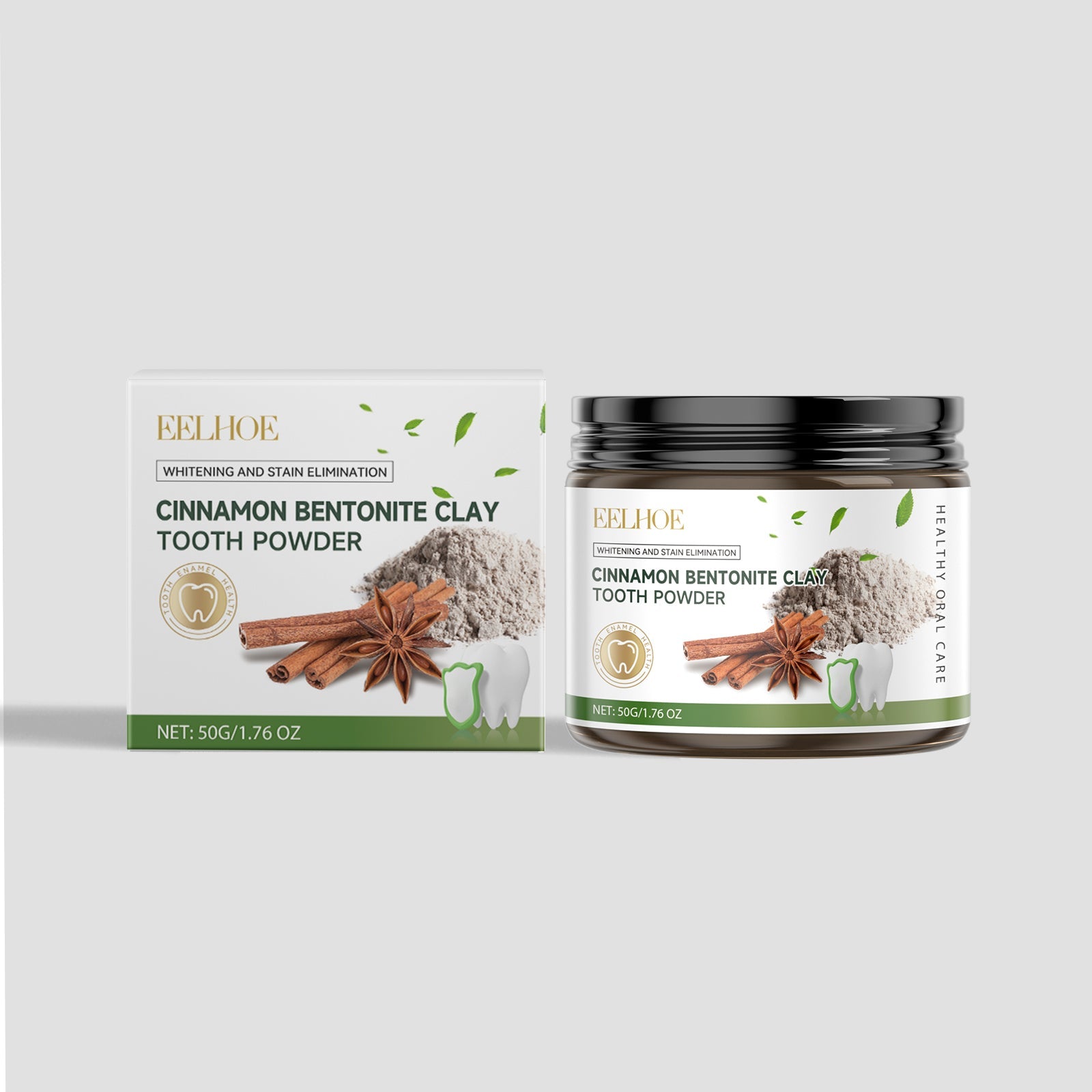 Cinnamon Volcanic Ash Teeth Powder, Natural Teeth Cleaning, Fresh Breath, Whitening Smile ,50g