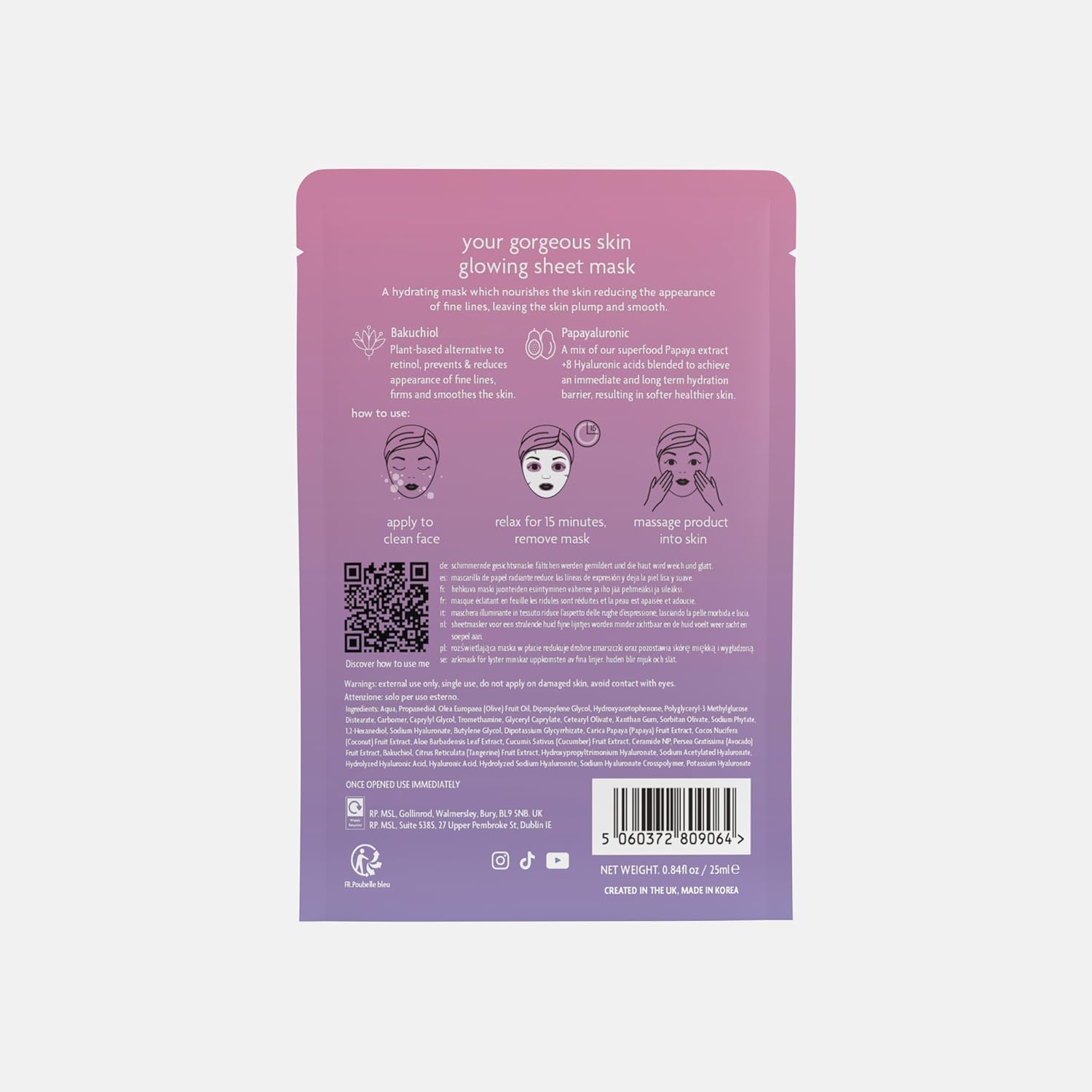 Dr Pawpaw Glowing Sheet Mask 25 Ml