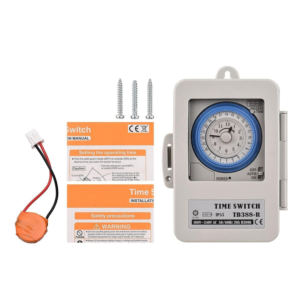 24H Mechanical Timer Switch IP53 Rated for Lights Fans and Equipment