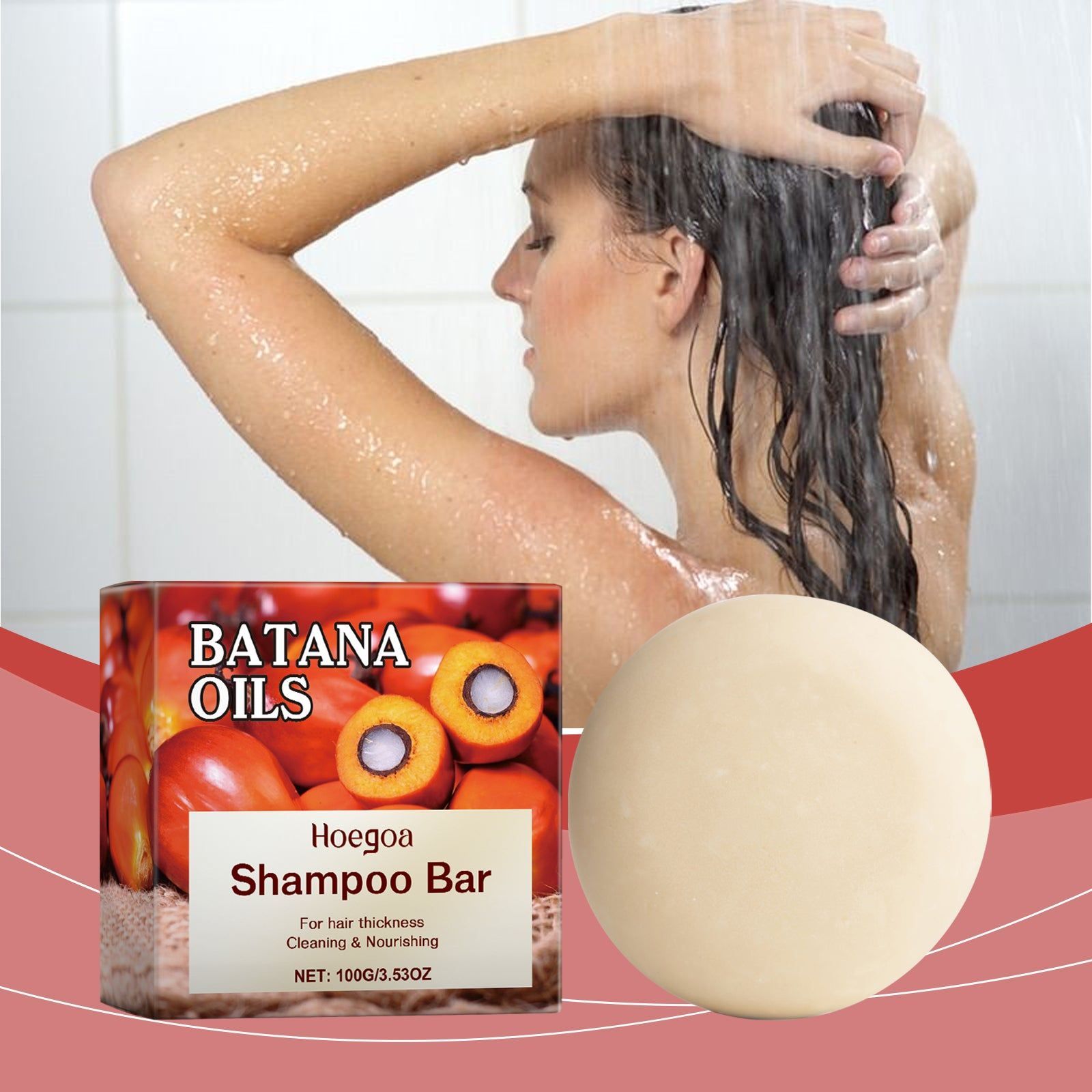 Batana Solid Shampoo for Hair Cleaning, Nourishing, Volumizing, Natural Hair Care ,100g