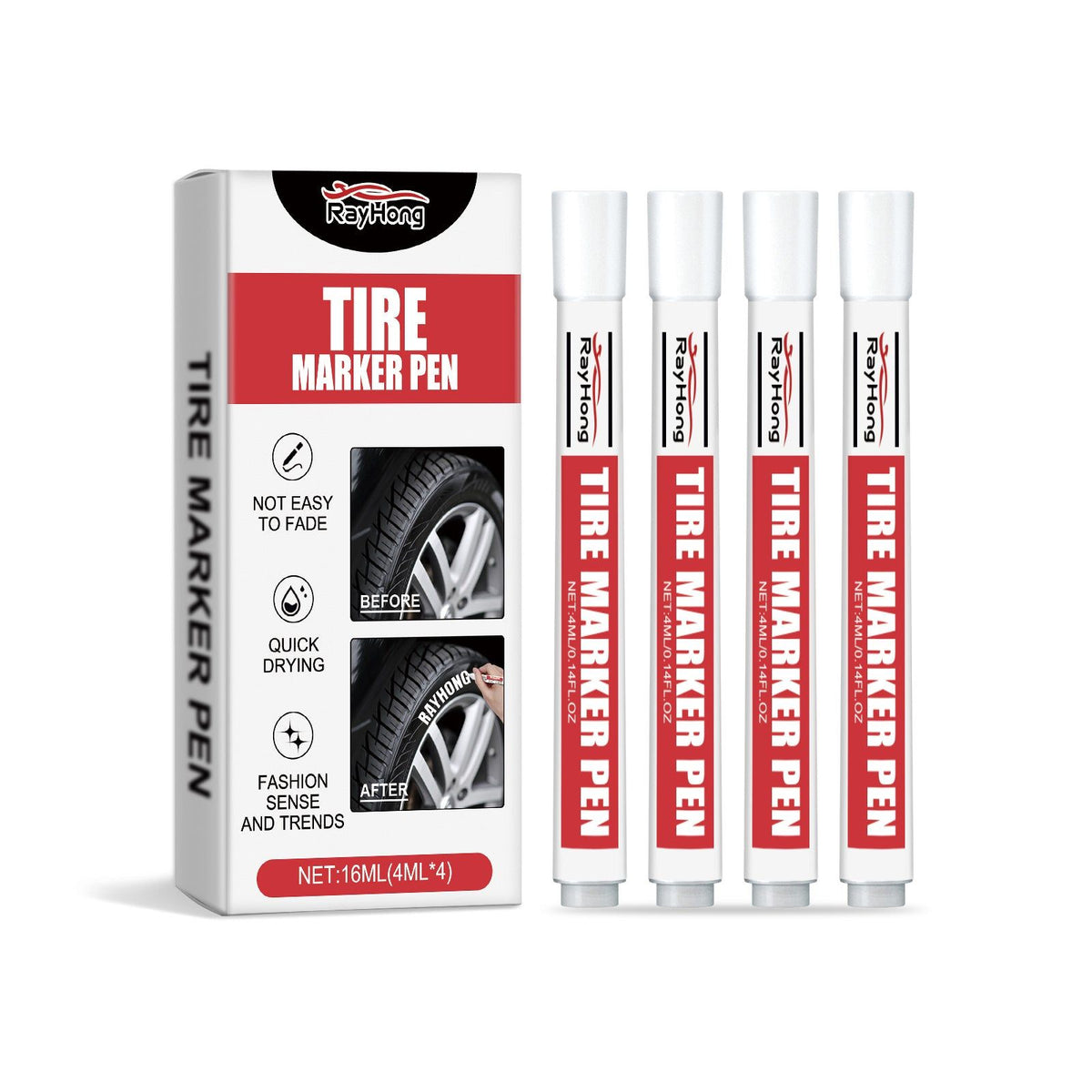 Premium Tyre Marking Pen, Non-Fading Car Tire Paint, Creative DIY Tire Art ,16ml