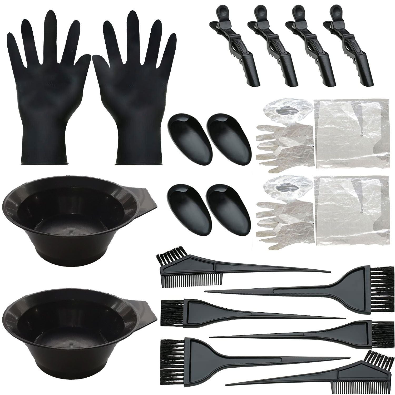 20Pcs Professional Hair Dye Coloring Kit with Bowl & Cape