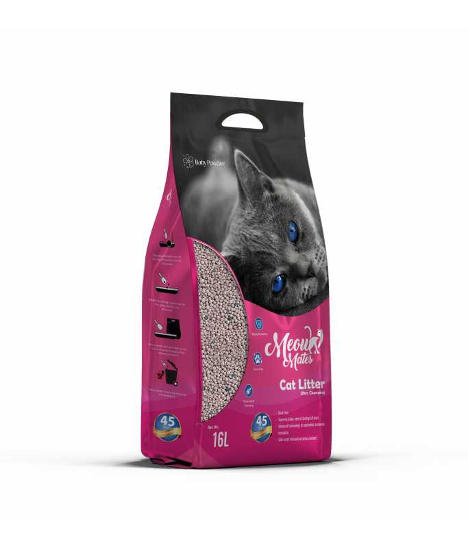 Meow Mates Bentonite Cat Litter - Baby Powder Scent 10kg