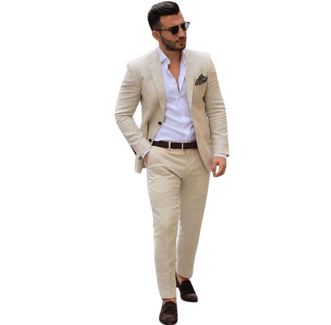 Beige Coat pant for men Suit Tuxedo Wedding Attire Partywear Suit For men