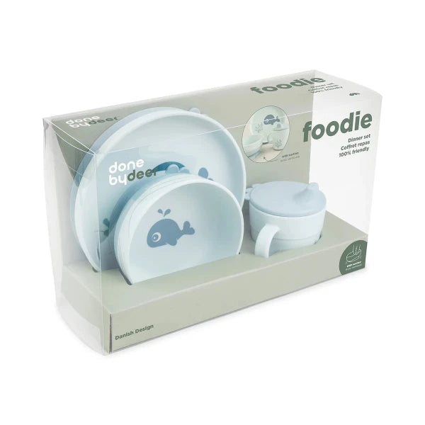 Done By Deer Foodie Dinner Set Wally Blue